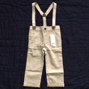 Gymboree Boys Linen Suspender Pants
